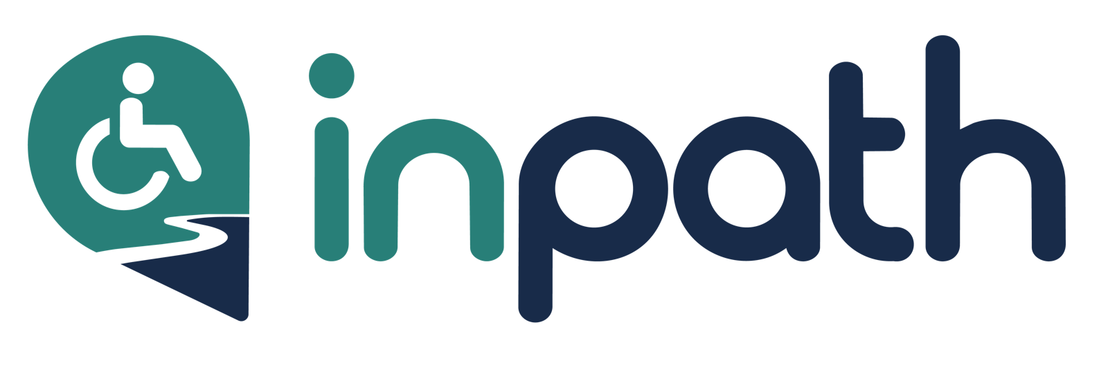 InPath logo: a teal location pin with a wheelchair symbol and a path, next to the word inpath