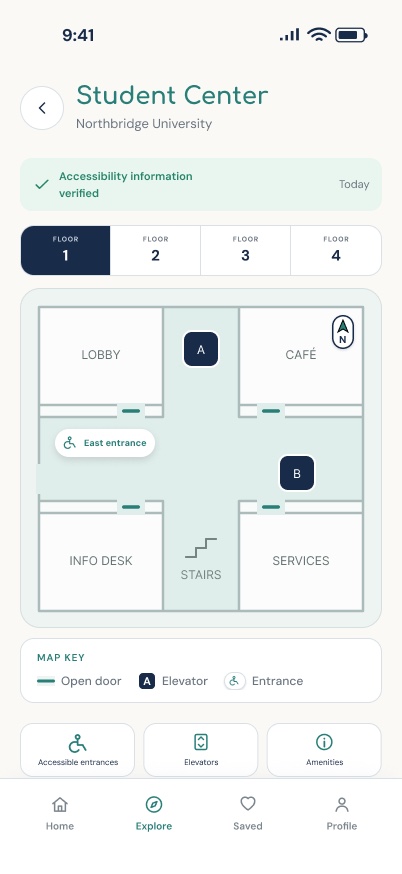 InPath Building · Floor 1 screen