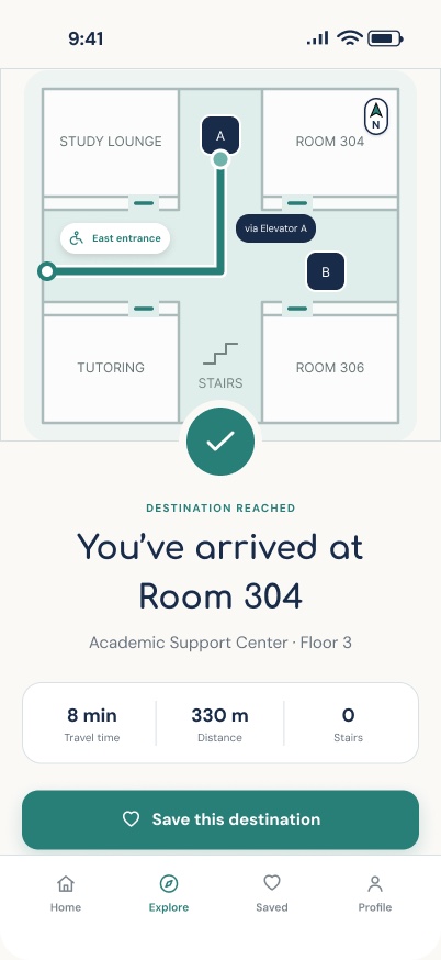 InPath Arrived screen